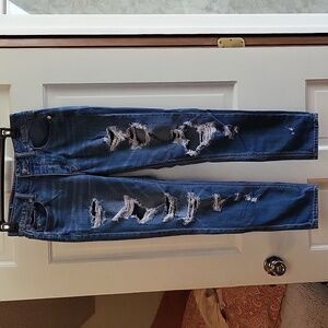 American Eagle Severe Distressed Button-Fly Jeans